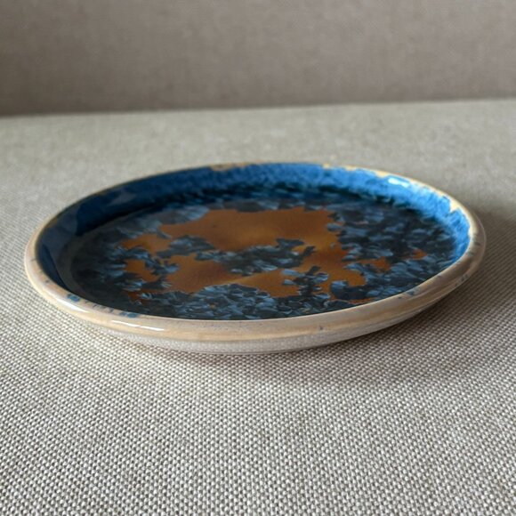 Crystalline Pottery Vase and Plate Handmade 2 Piece Set - Picture 9 of 11